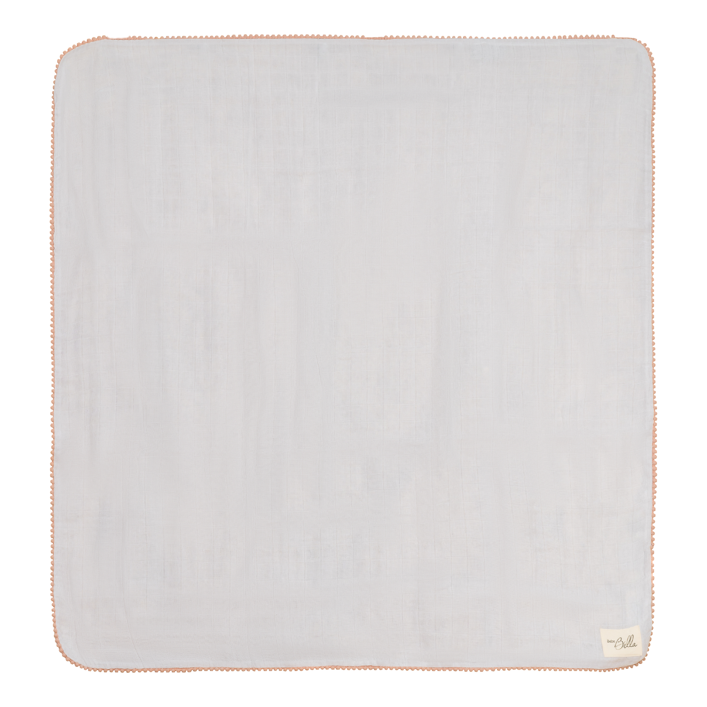 Pom Pom Trim Swaddle White Light Maple One Size