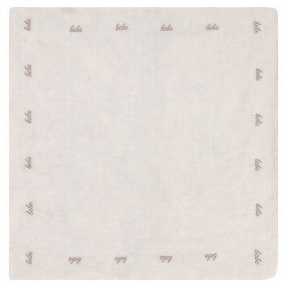 Bebe Embroidered Swaddle Off White Beige One Size