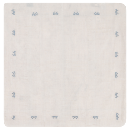 Bebe Embroidered Swaddle Off White Blue One Size
