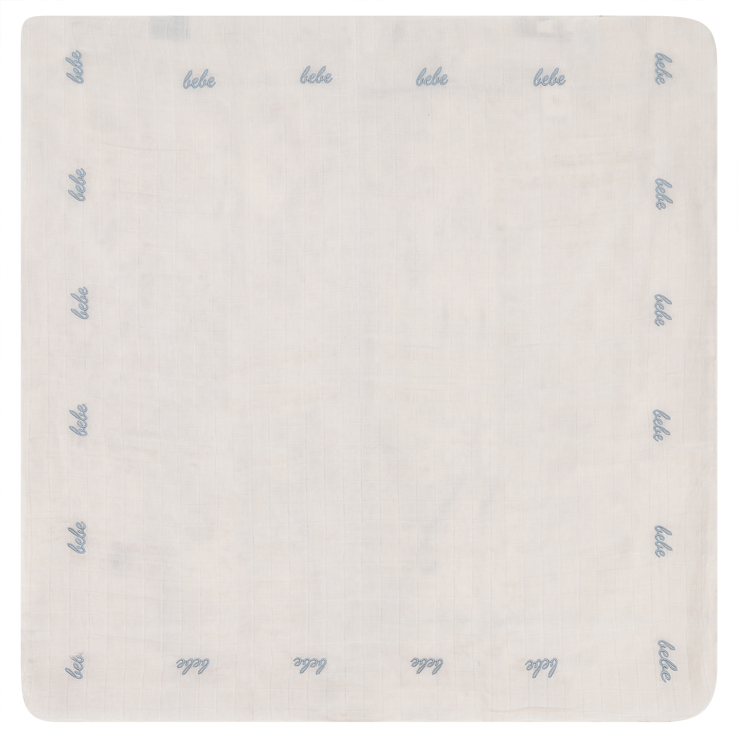 Bebe Embroidered Swaddle Off White Blue One Size