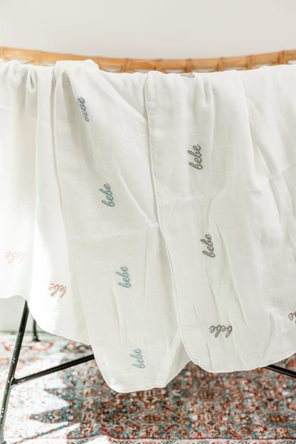 Bebe Embroidered Swaddle