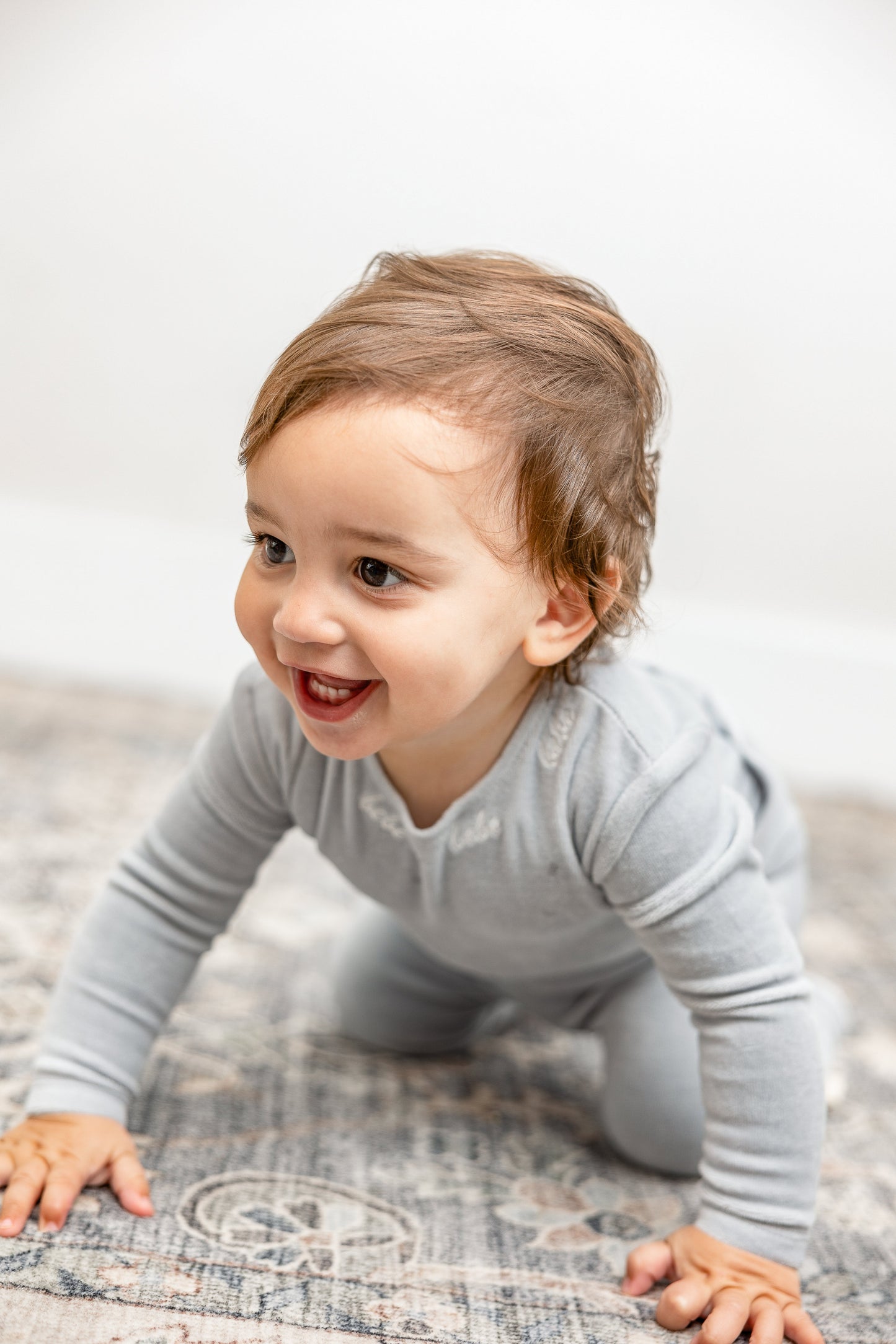 Bebe Embroidered Velour Onesie with Hat