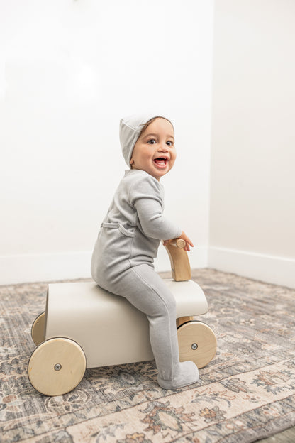 Bebe Embroidered Velour Onesie with Hat