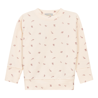 Airplane Printed Sweatshirt Dark Mauve Vanilla