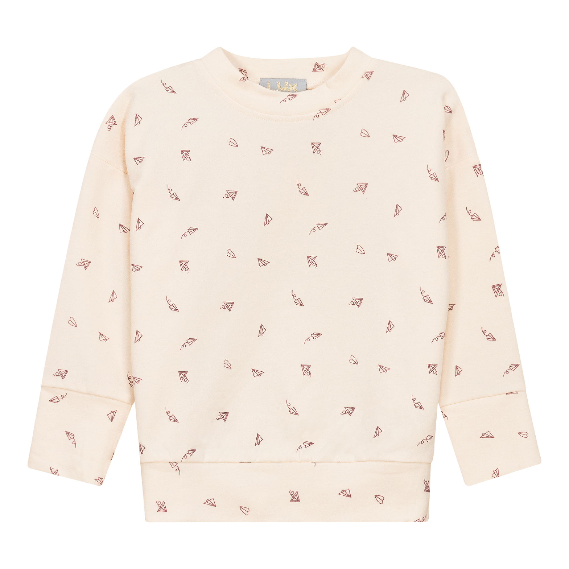 Airplane Printed Sweatshirt Dark Mauve Vanilla