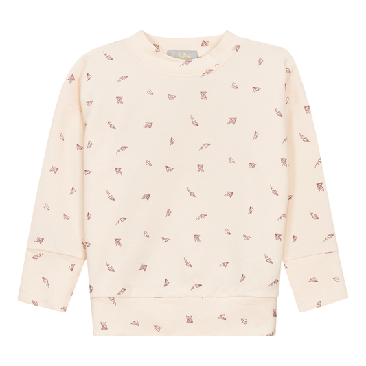 Airplane Printed Sweatshirt Dark Mauve Vanilla