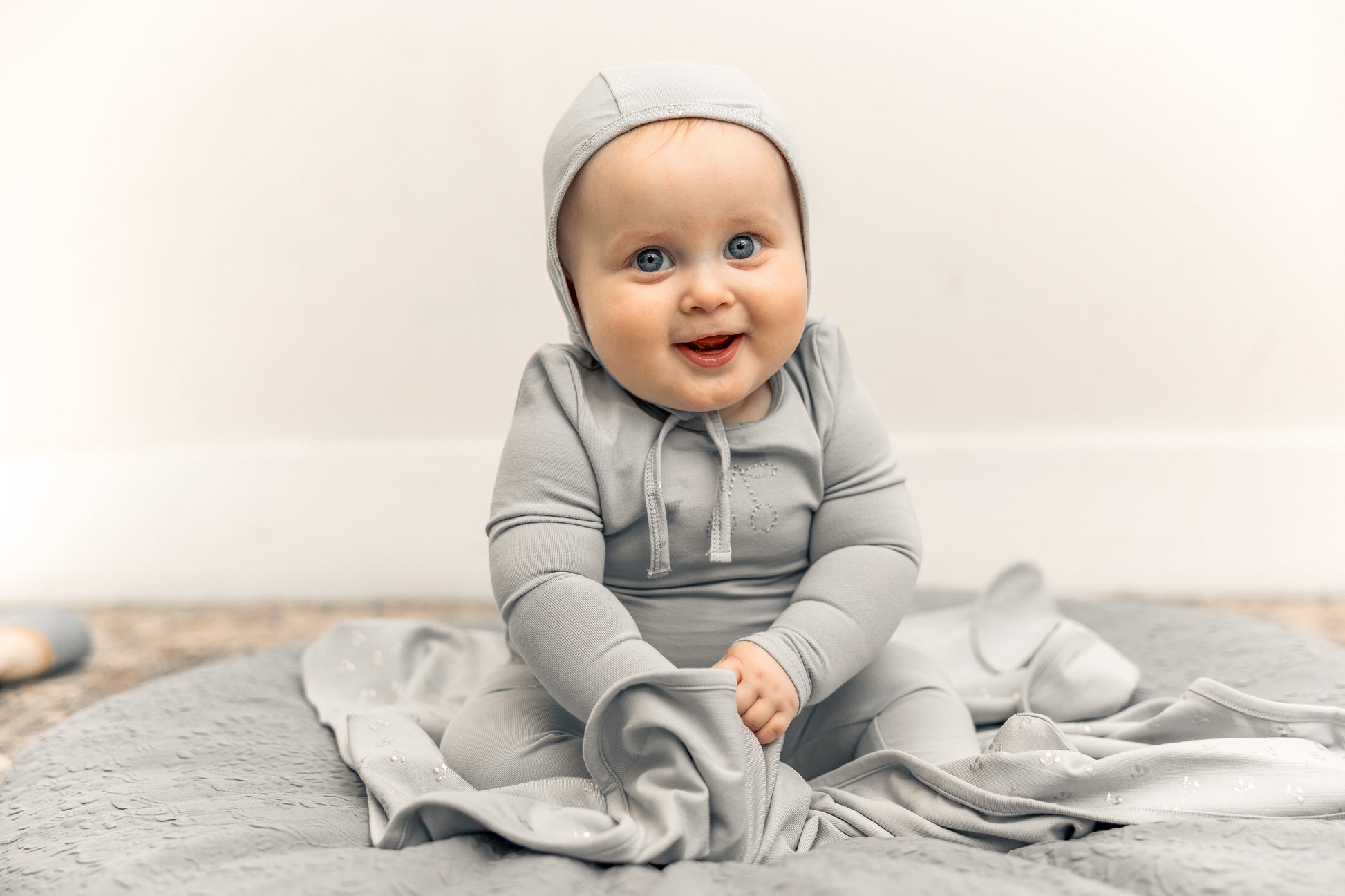 Cherry Print romper and Bonnet Set