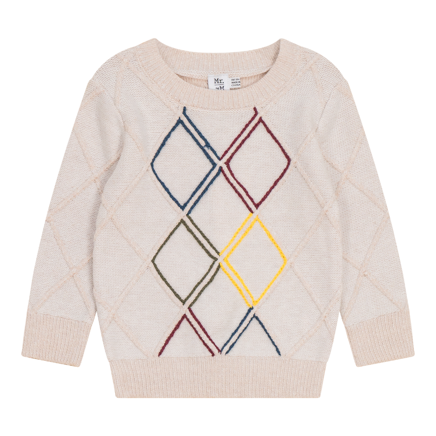 Diamond Stitch Sweater Cream