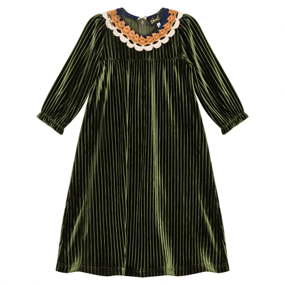 Velvet Maxi Dress Olive