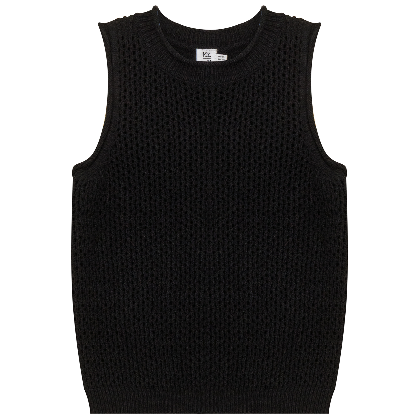 Crochet Knit Vest Black