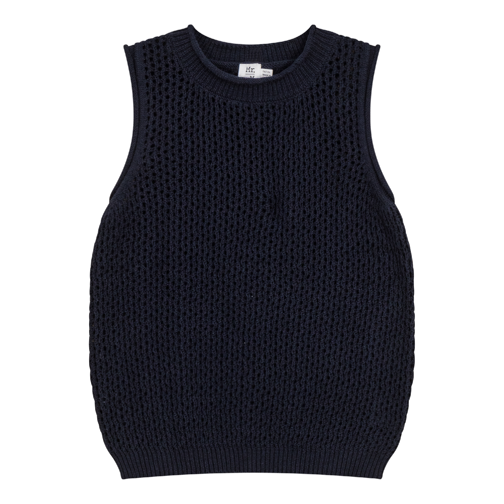 Crochet Knit Vest Dark Navy