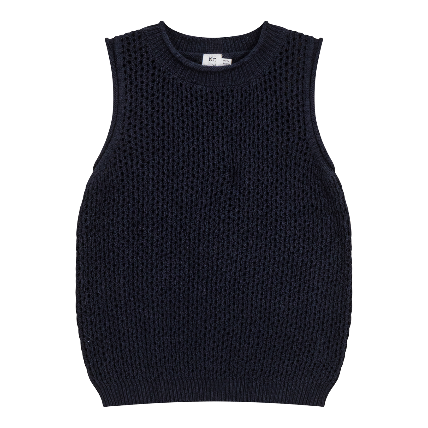 Crochet Knit Vest Dark Navy
