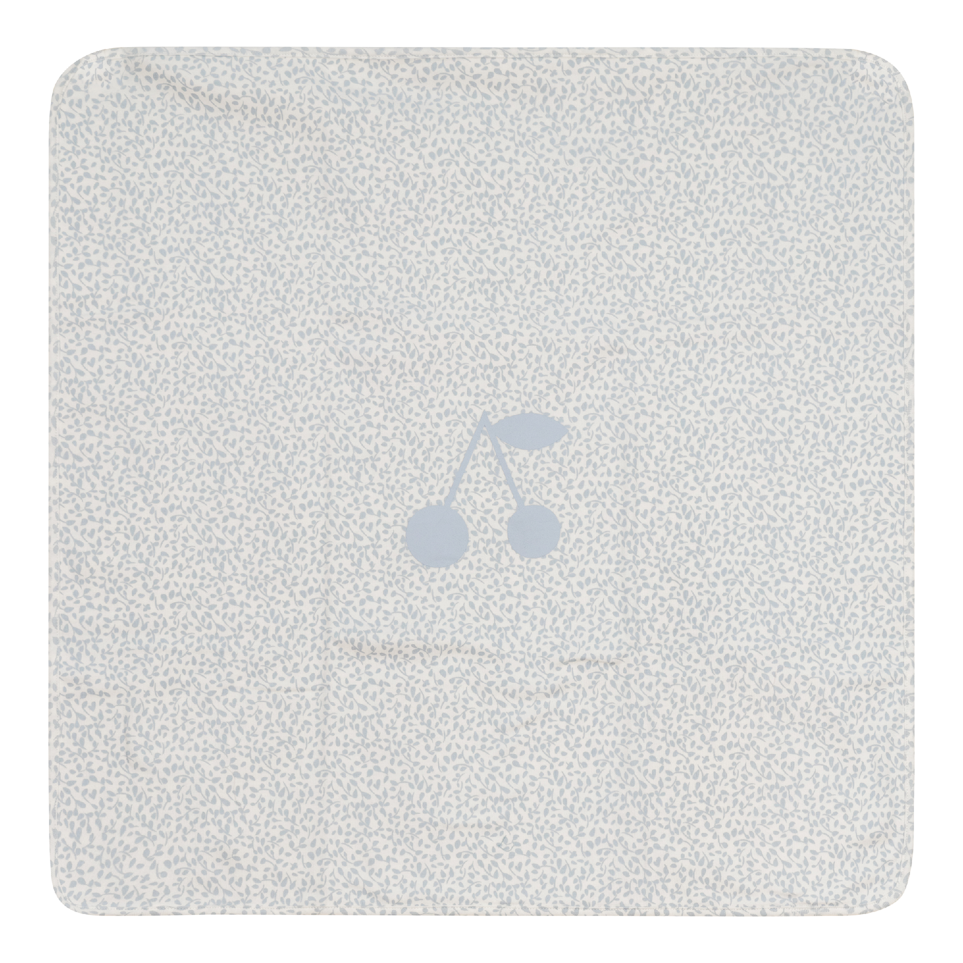 Cherry Print Blanket Off White Blue One Size