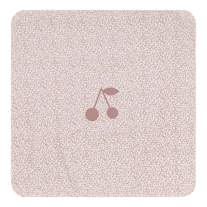 Cherry Print Blanket Off White Rose One Size