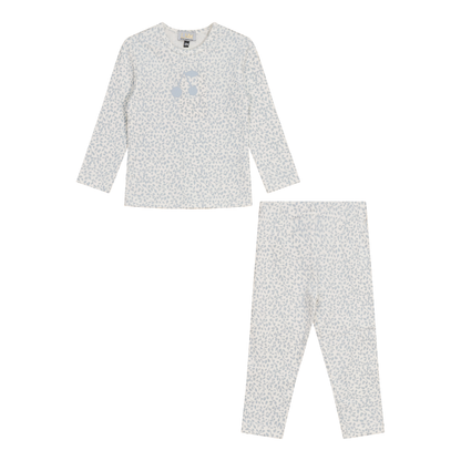 Cherry Print 2Pc Set Off White Blue