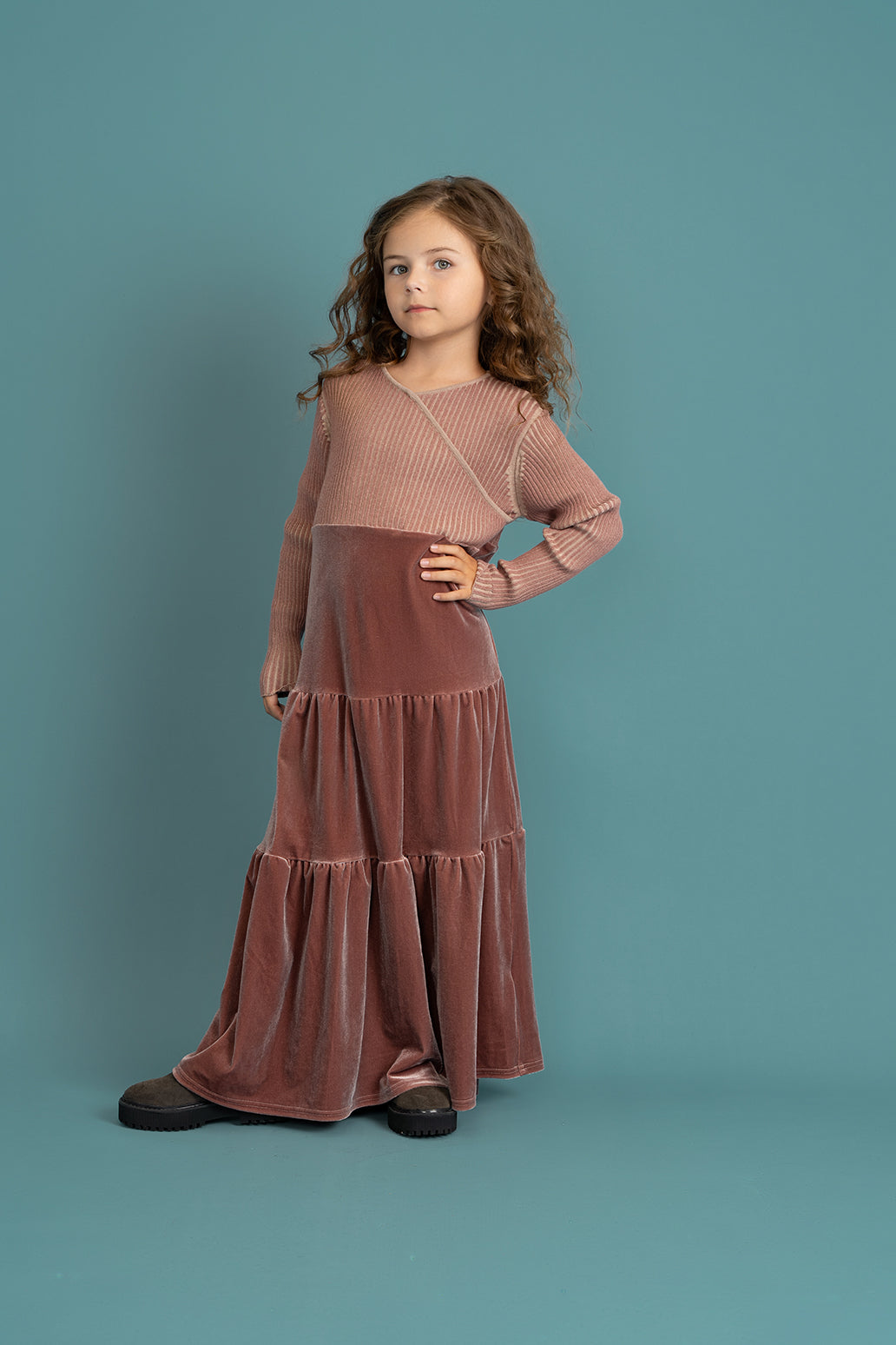 2 Tone Wrap Maxi Dress