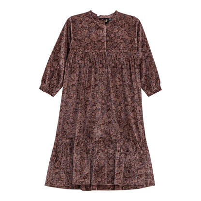 Ribbed Velvet Floral Robe Mauve