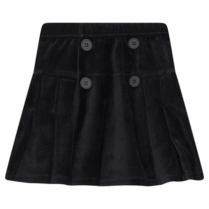Velour Double Breasted Pleated Skirt