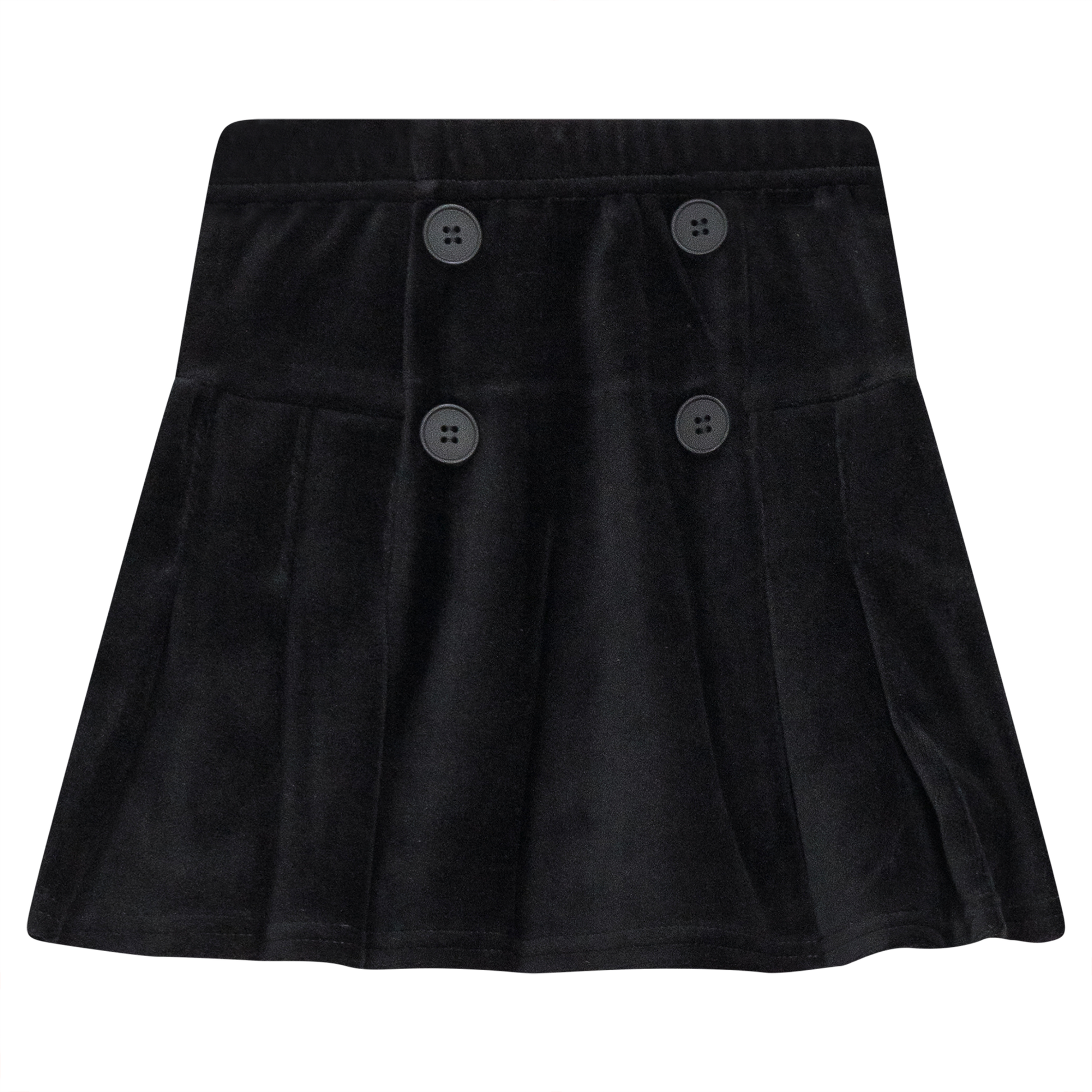 Velour Double Breasted Pleated Skirt
