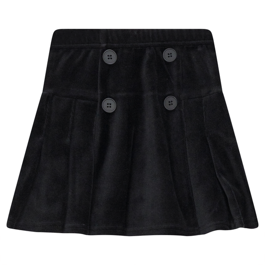 Velour Double Breasted Pleated Skirt
