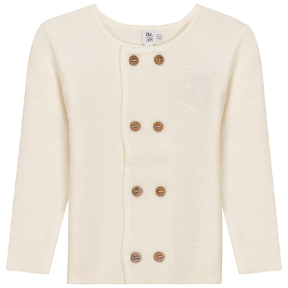 Double Breasted Knit Cardigan Cream
