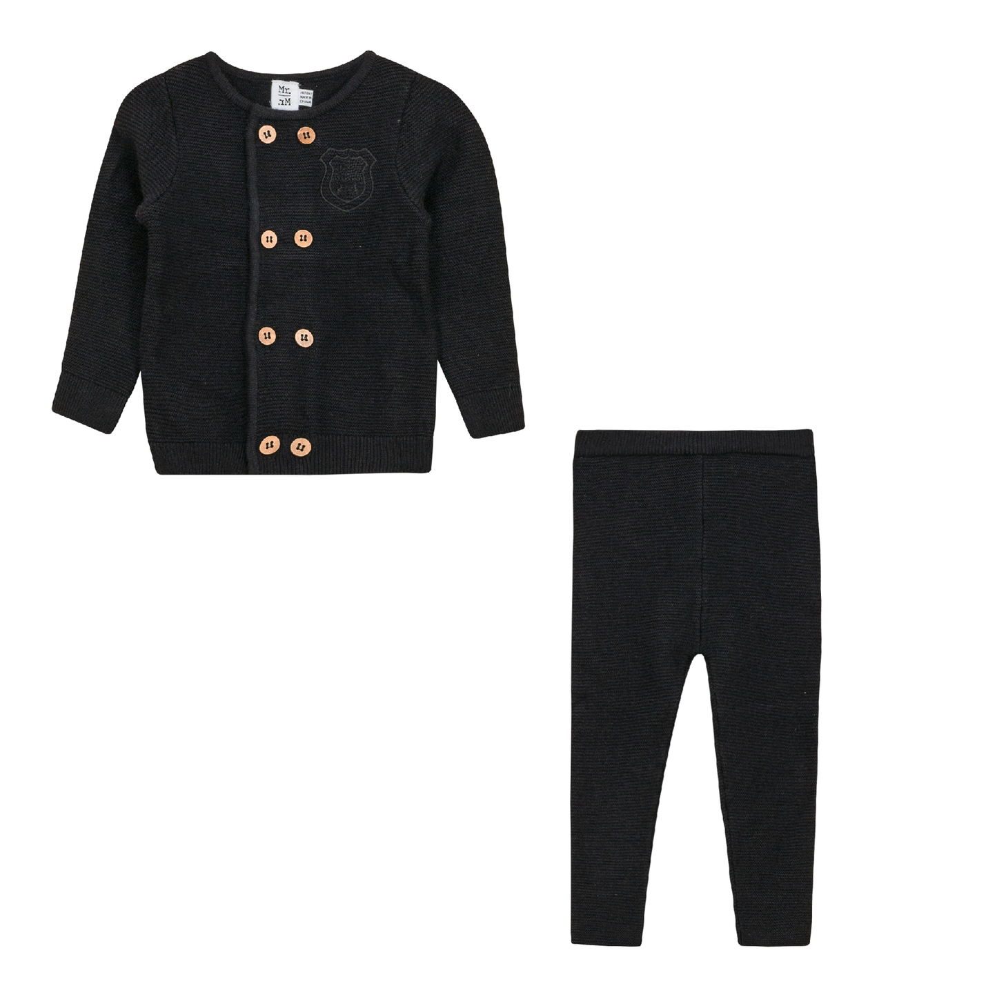 Crest Knitted 2Pc Set Black