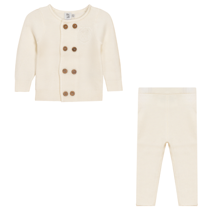 Crest Knitted 2Pc Set Cream