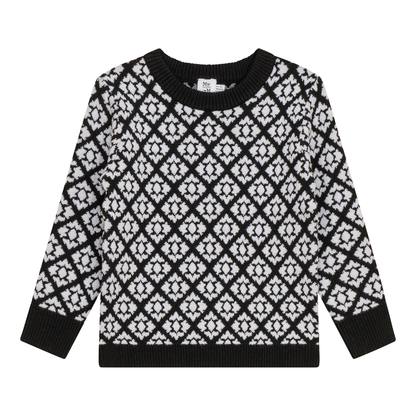 Jacquard Knit Sweater Black