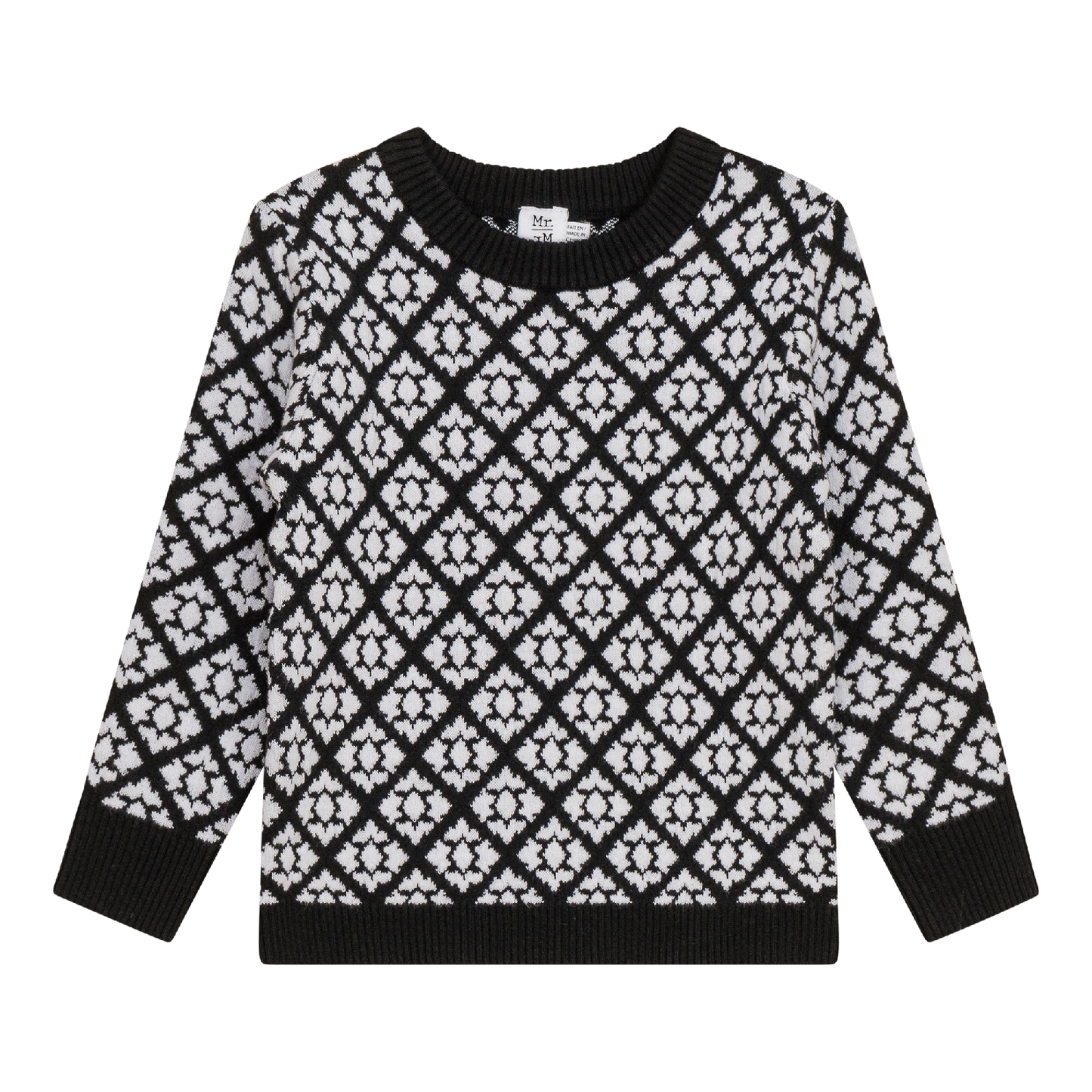 Jacquard Knit Sweater Black