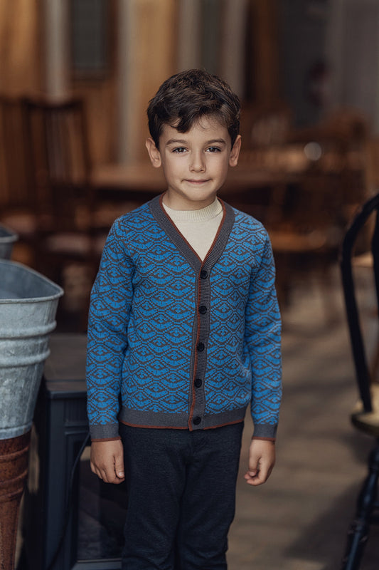 Jacquard Knit Cardigan