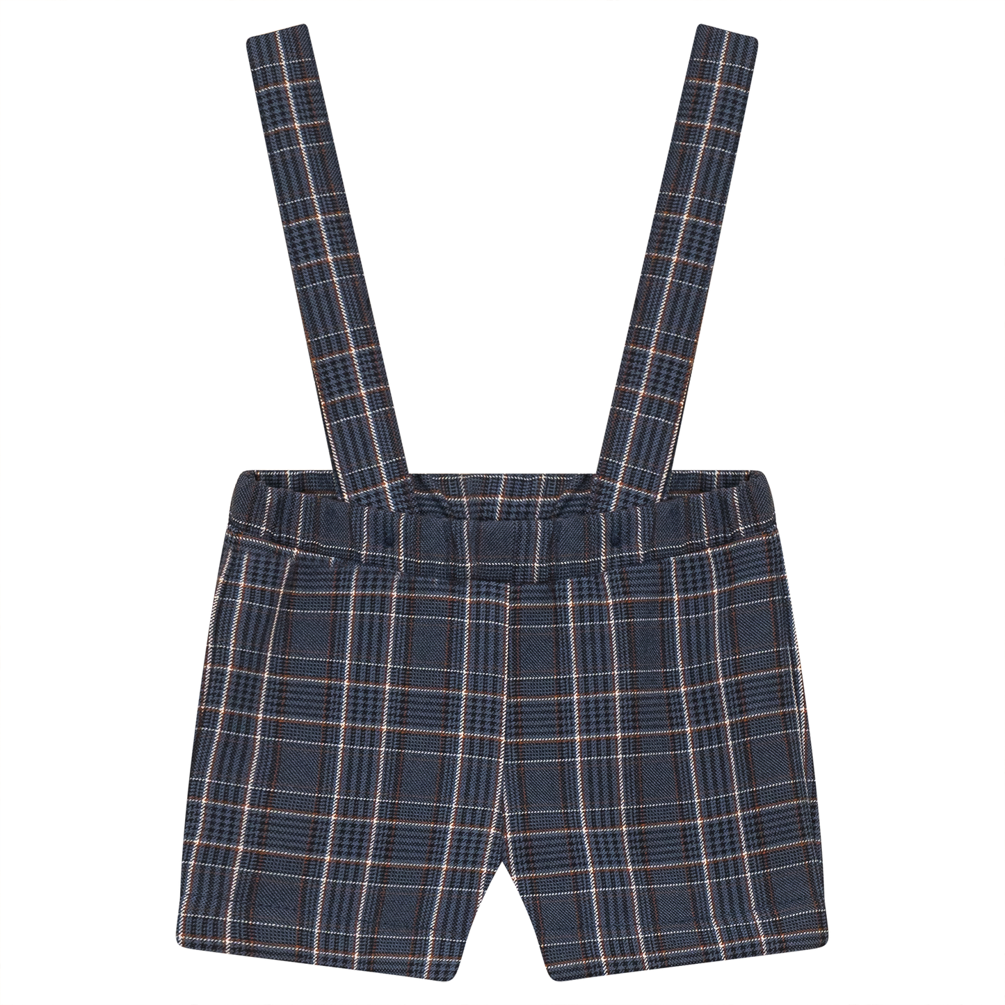 Woven Plaid Overall Blue