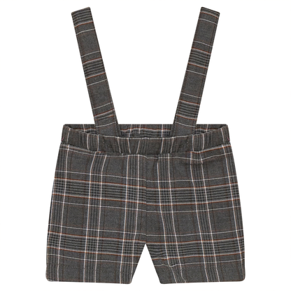 Woven Plaid Overall Grey