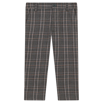 Woven Plaid Long Pants Grey