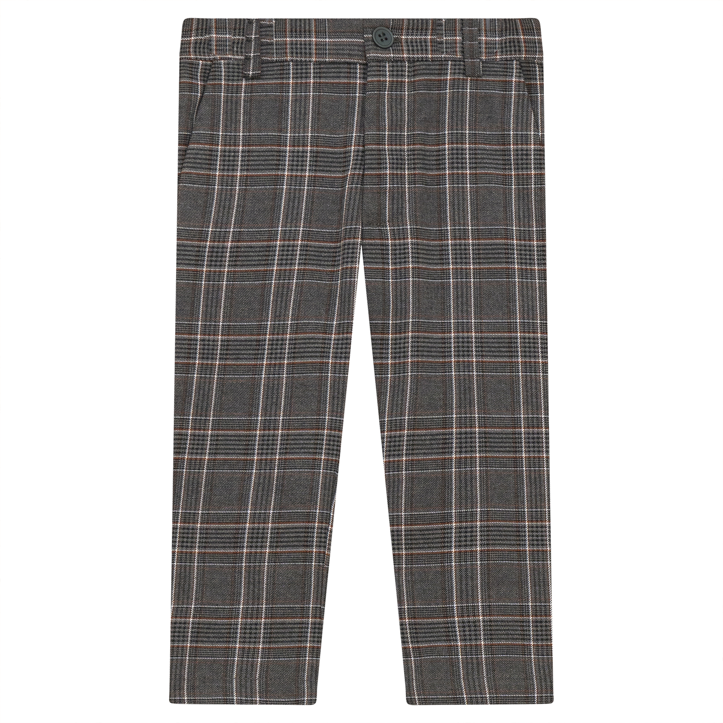 Woven Plaid Long Pants Grey