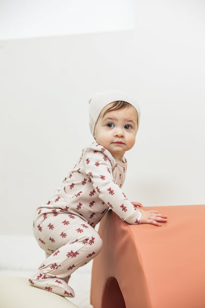 Bear Print Onesie with Hat