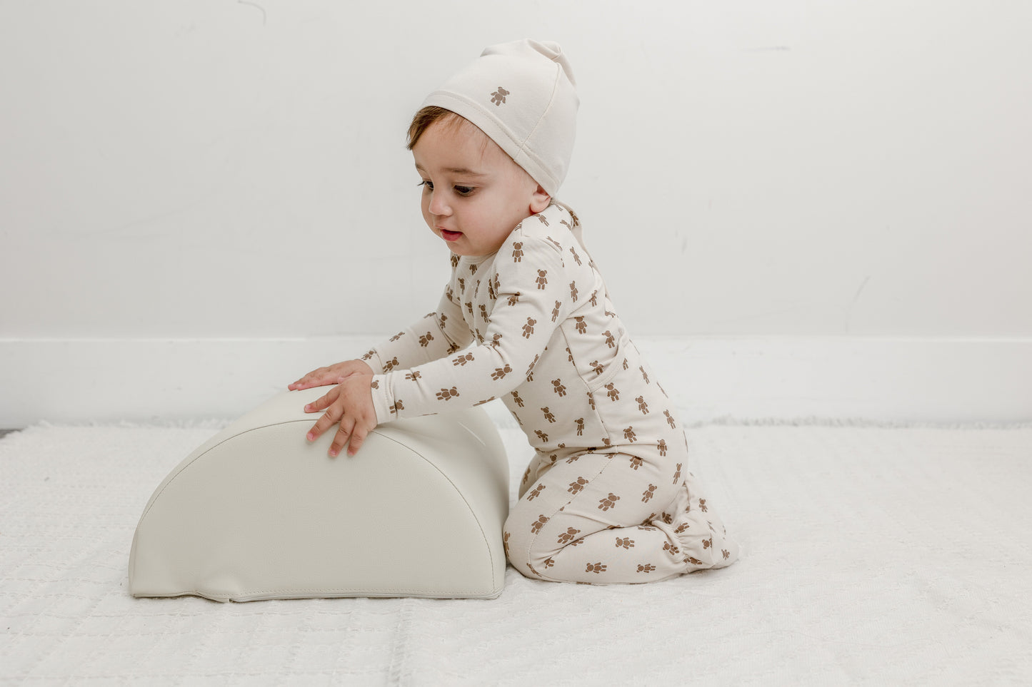 Bear Print Onesie with Hat
