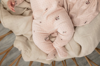 Flower and Mushroom Print Onesie and Bonnet