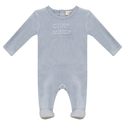 Charming and Darling Print Onesie Blue