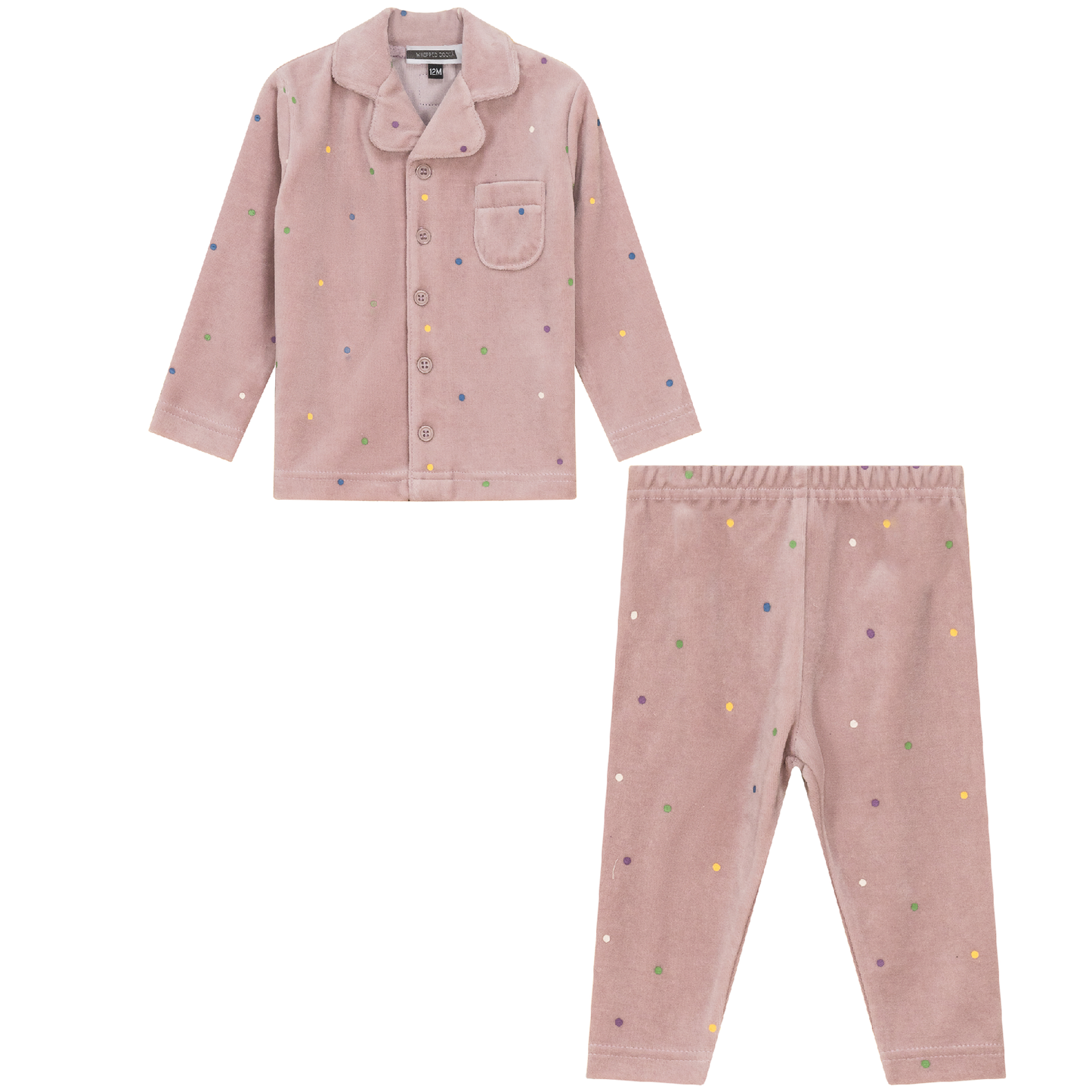 Dot Print Grandpa Style 2Pc Set Mauve