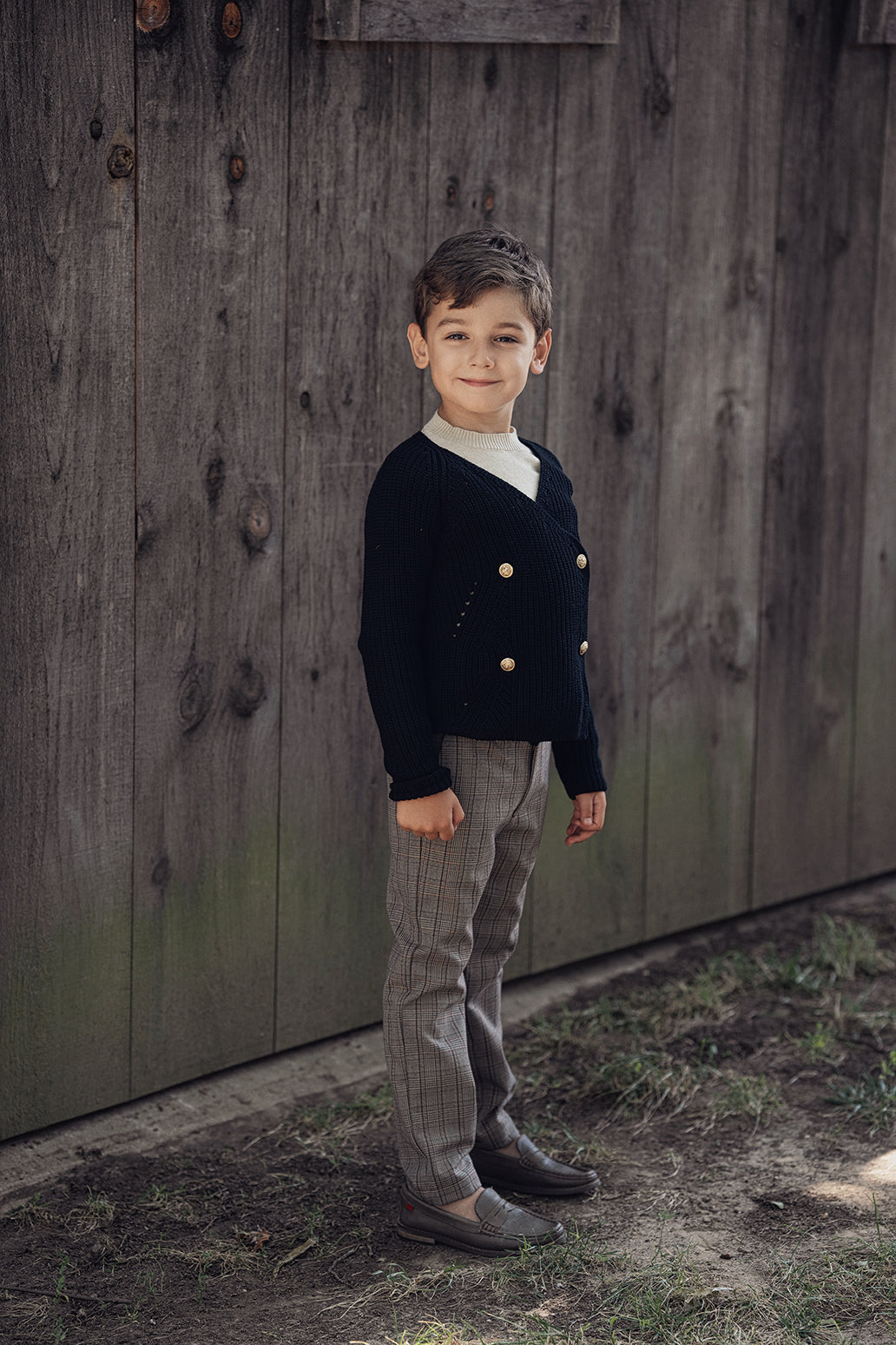 Pointelle Knit Double Breasted Cardigan