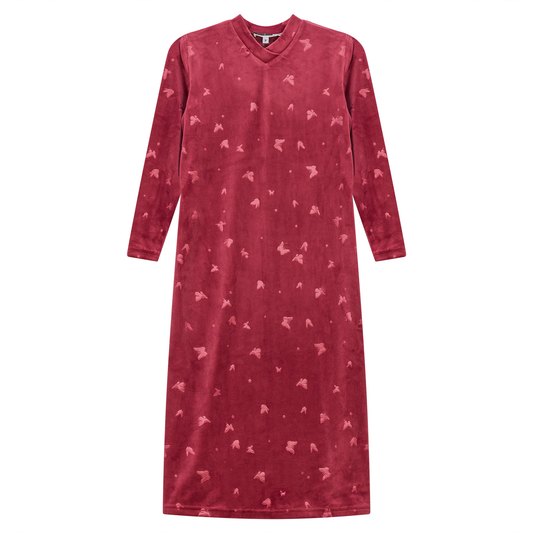 Butterfly Motif Nightgown Red