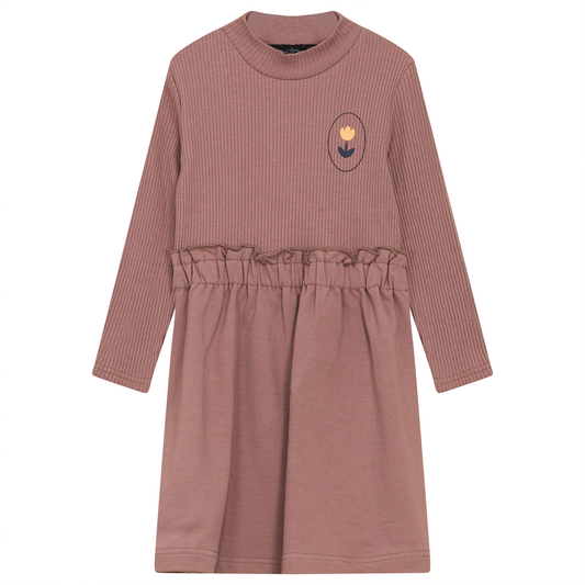 Flower Print Dress Twilight Mauve