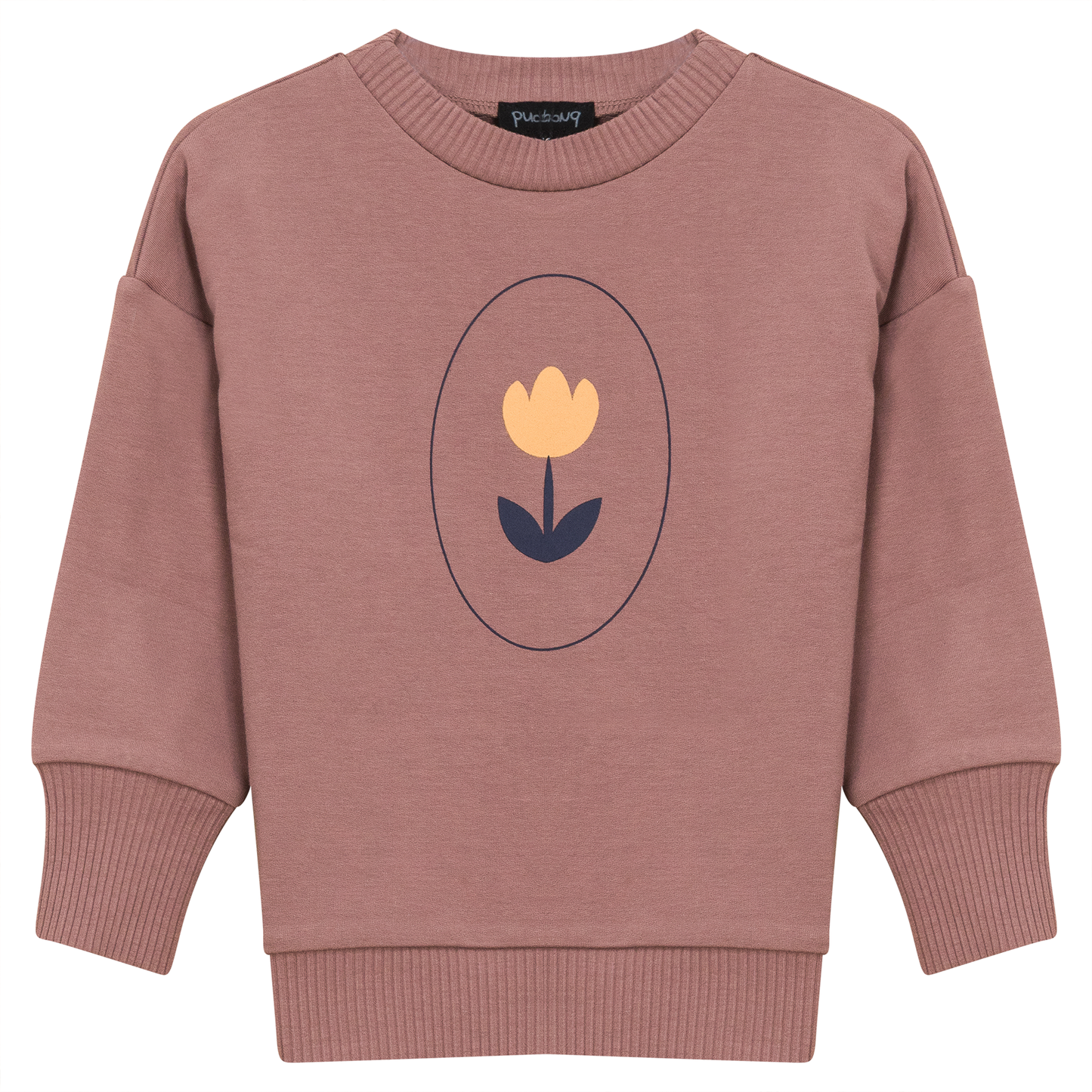 Flower and Hot Air Balloon Print Sweatshirt Twilight Mauve