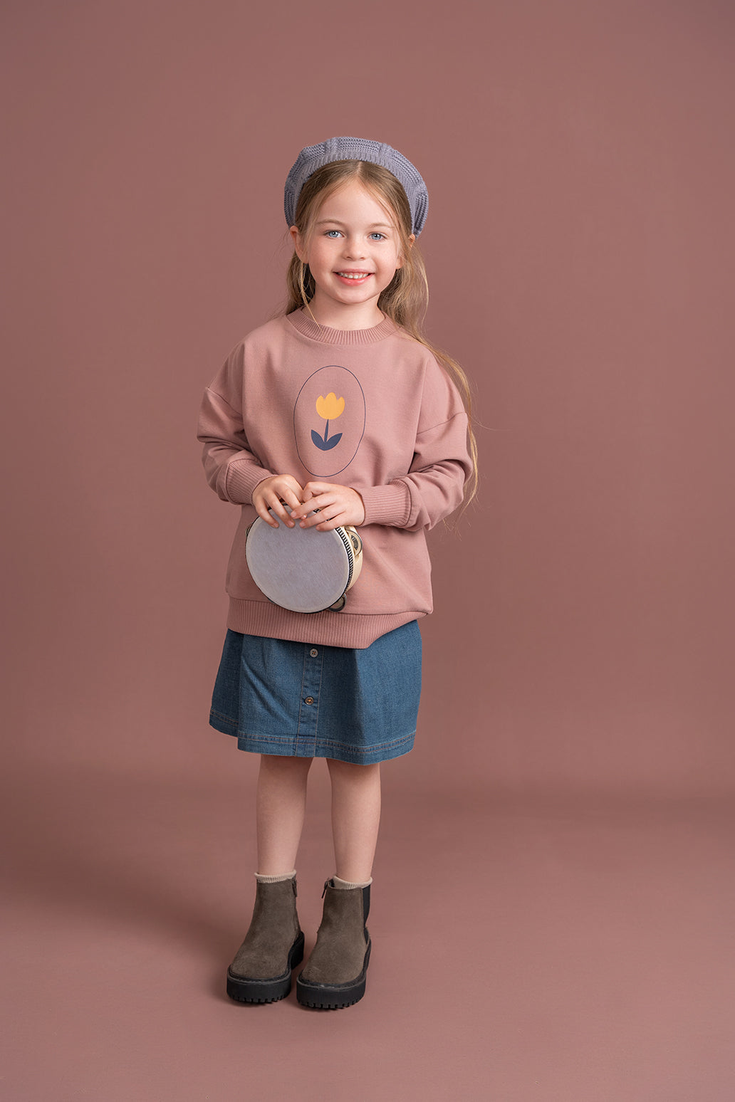 Flower and Hot Air Balloon Print Sweatshirt