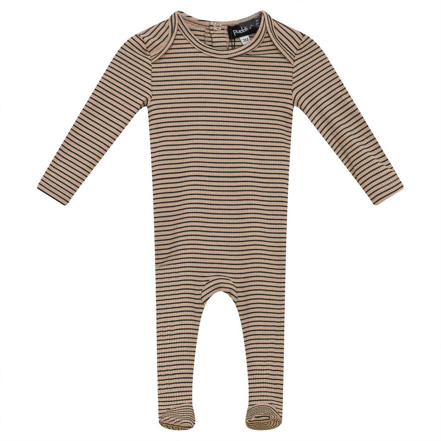 Stripped Rib Onesie Pine Green
