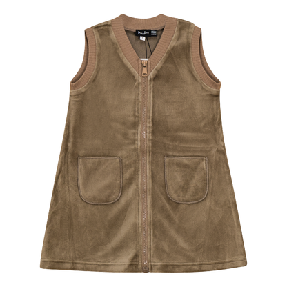 Velour Zip Up Jumper Cocoa