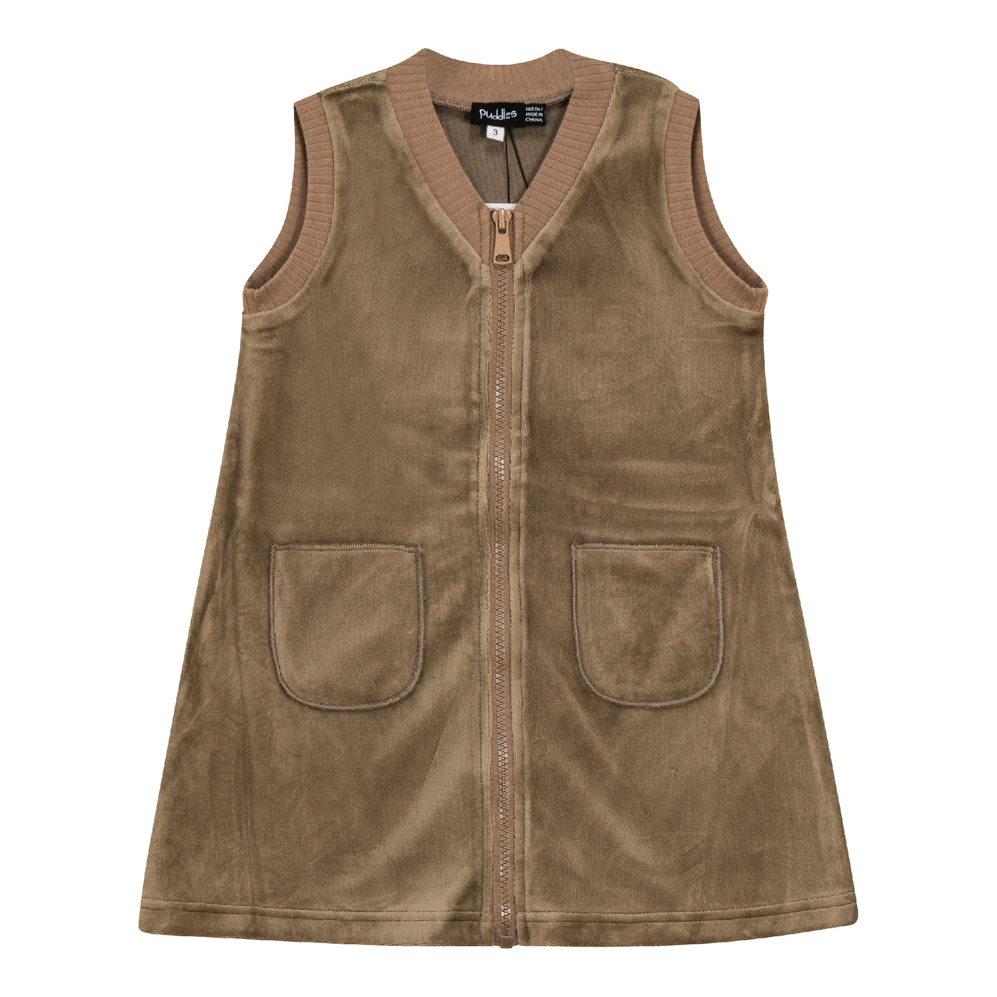 Velour Zip Up Jumper Cocoa