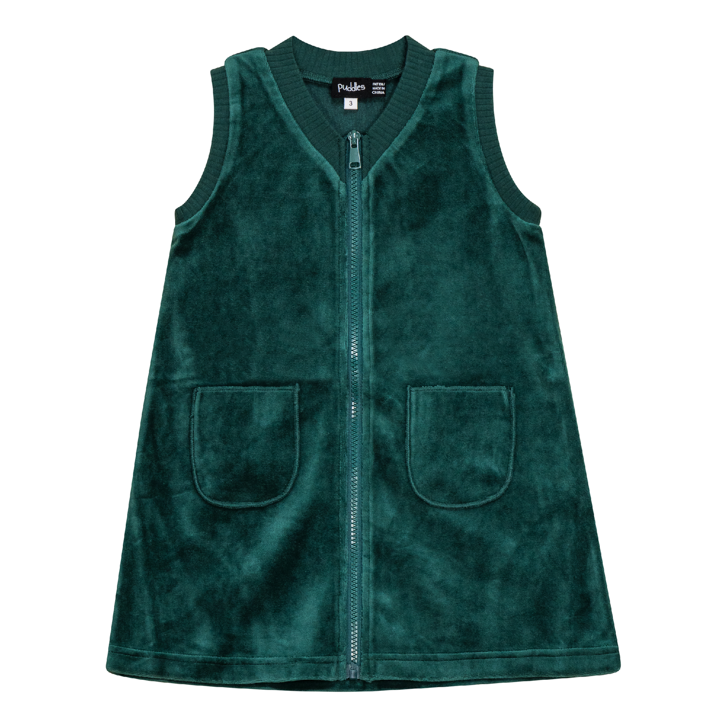 Velour Zip Up Jumper Pine Green