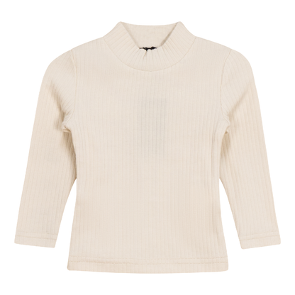 Ribbed Mock Neck Top Cream