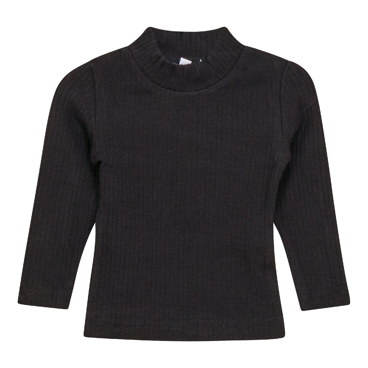 Ribbed Mock Neck Top Black